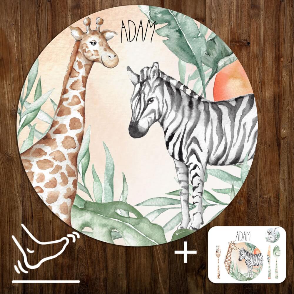 Žaidimų kilimėlis vaikams - Zebras ir žirafa SAFARI