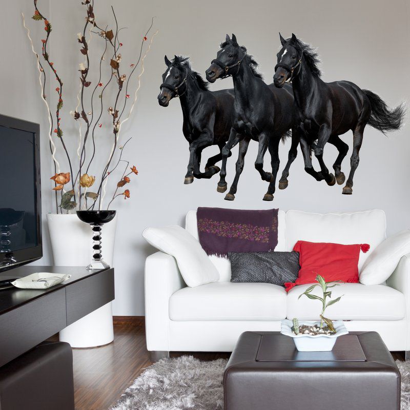 Sieninis lipdukas „Trys juodi arkliai“